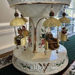 Lenox Holiday Carnival Carousel Swing Music Box Christmas Bear Santa Reindeer