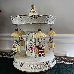 Lenox Holiday Carnival Carousel Swing Music Box Christmas Bear Santa Reindeer