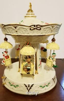 Lenox Holiday Carnival Swing Music Box Carousel Christmas Org Box Excellent Cond