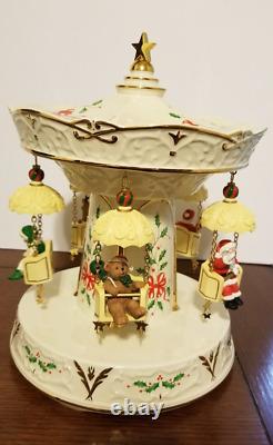 Lenox Holiday Carnival Swing Music Box Carousel Christmas Org Box Excellent Cond