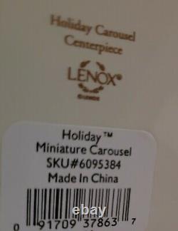 Lenox Holiday Santa Carousel Centerpiece Wind Up Music Box 6095384 RARE FIND