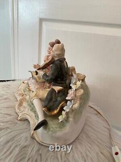 Lenwile Ardalt Couple Vintage Figurine Lighted 10 Porcelain Lamp Music Box