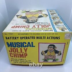 MUSICAL JOLLY CHIMP WithORIGINAL BOX VINTAGE 1960'S DAISHIN JAPAN