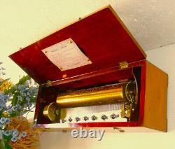 Mint Condition Key Wind 6 Air Music Box By Nicole Freres With A Piano Forte