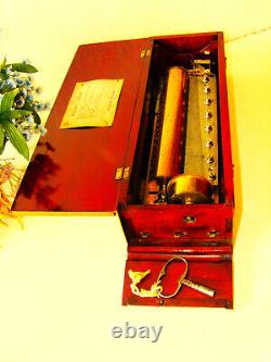 Mint Condition Key Wind 6 Air Music Box By Nicole Freres With A Piano Forte