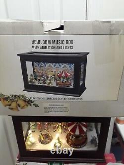 Mr Christmas Heirloom Music Box Animated Illuminated Musical Cracker Barrel Xmas