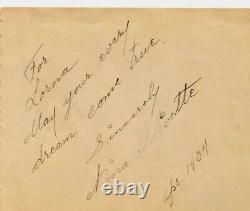 Music Box Revue Nina Olivette Hand Written Note on Album Page Autograph World
