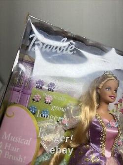 NEW IN BOX Mattel Barbie Rapunzel Musical Hair Brush, Hair Magically Grows, 2001