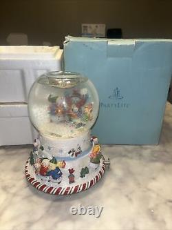 PARTYLITE P8652 Peppermint Pals Snow Globe Music in ORIG Box