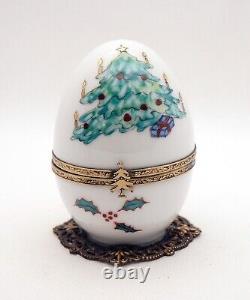 Plays Music New Christmas Tree Egg French Limoges Trinket Box Candy Toy Key
