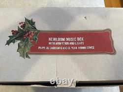 RARE Cracker Barrel Mr Christmas Heirloom Music Box Animated Illuminated Musical