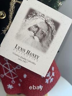 RARE Lynn Haney CRIMSON FROST Santa Music Box Plays Greensleves