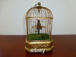 Rare Antique French Automaton Singing Bird Cage Music Box Customized Bird Tone