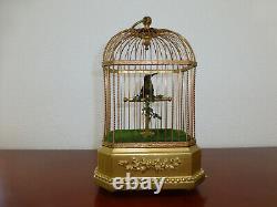 Rare Antique French Automaton Singing Bird Cage Music Box Customized Bird Tone