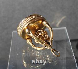 Rare Antique Solid 18k Gold Musical Fob / Seal Swiss 1820 with original box