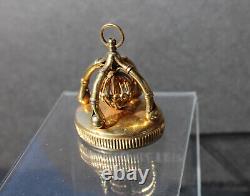 Rare Antique Solid 18k Gold Musical Fob / Seal Swiss 1820 with original box