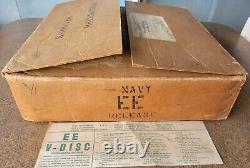 Rare EE V Disc Record Set USS Spangenberg 1946 15 X 78s Orig Box 100 Needles WOW