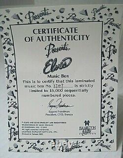Rare Elvis Presley Enesco Music Box Limited Edition with Certification 1991