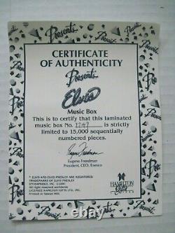 Rare Elvis Presley Enesco Music Box Limited Edition with Certification 1991