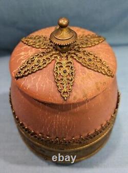 Rare French 1930's Filigree Ormolu Wind up Music Powder / Dresser / Jewelry Box