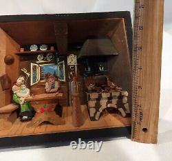 Rare German Folk-art Music Box & Shadow Box