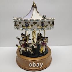 Rare Vintage Walt Disney Company Willitts Music Box Carousel Mickey And Friends