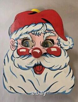 Rare Vintage Yuletide Musical Wood Santa Claus With Original Box See Pictures