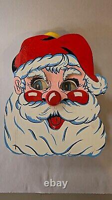 Rare Vintage Yuletide Musical Wood Santa Claus With Original Box See Pictures