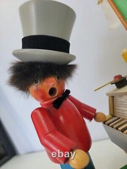 Rare VintageSteinbach Working Music Box Pianist Incense Smoker Germany