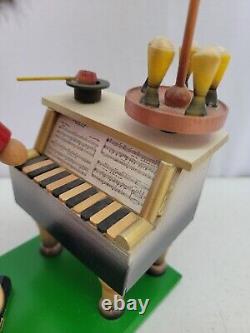 Rare VintageSteinbach Working Music Box Pianist Incense Smoker Germany