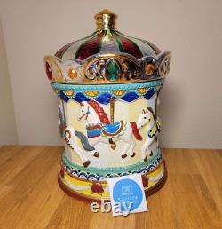 San Francisco Music Box Co. Musical Waltz Carousel Cookie Jar Fast Ship