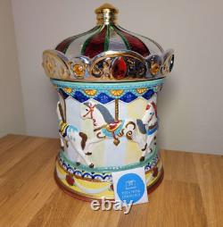 San Francisco Music Box Co. Musical Waltz Carousel Cookie Jar Fast Ship