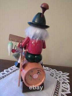 Steinbach Nutcracker S829 BEER BARREL RIDER SMOKER AND Music Box ORIG BOX, TAG