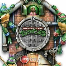 Teenage Mutant Ninja Turtles Bradford Exchange Rare Cuckoo Clock New in Box