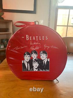 The Beatles Air Flite Hat Box Red Vinyl Rare 1964 Overnight Case