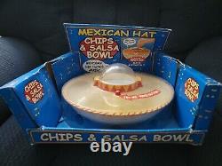 The Original Chips and Salsa Bowl Sombrero Mexican Hat Musical 2001 New With Box