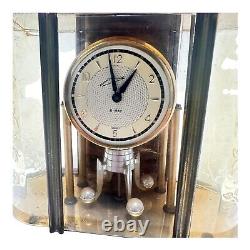 Vintage 1950's SCHMID German Brass Music Box Mid Century 8 Day Deco Mantel Clock