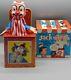 Vintage 1950s Mattel Jack In The Music Box Clown Toy With Original Box Jester Mint
