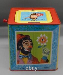 Vintage 1950s Mattel JACK IN THE MUSIC BOX Clown toy with ORIGINAL BOX jester MINT