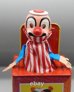 Vintage 1950s Mattel JACK IN THE MUSIC BOX Clown toy with ORIGINAL BOX jester MINT
