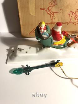 Vintage 1950s Paramount Mechanical Santa, Reindeer Plays Jingle Bells withBox #477