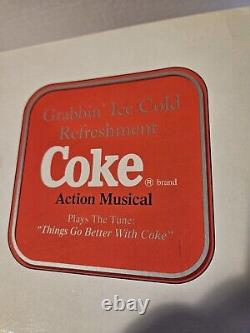Vintage 1997 Coca Cola ENESCO Coin Bank Claw Machine Music Box (Works)