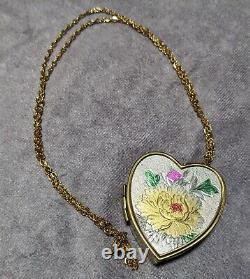 Vintage 60s Japanese Clover Music Box Locket Necklace