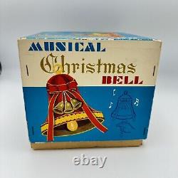 Vintage Christmas Decoration With Original Box Unused Cond. Musical Bell Santa