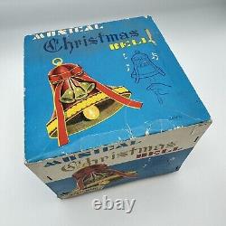Vintage Christmas Decoration With Original Box Unused Cond. Musical Bell Santa