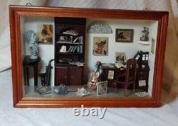 Vintage Diorama Bethoven Miniature Music Room Box Room, Ooak, Rare Find