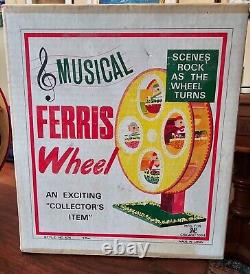 Vintage ELF MUSICAL FERRIS WHEEL Christmas Elves Pixies Japan Original Box