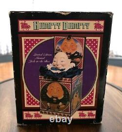 Vintage ENESCO Humpty Dumpty Musical Jack-in-the-Box Faith Wick #d Orig Box 1989