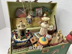 Vintage Enesco 1986 Precious Moments Toy Chest Green Music Box Musical Toy WORKS