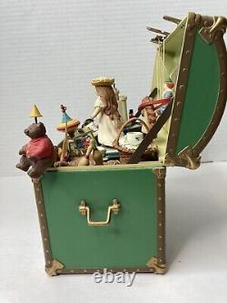 Vintage Enesco 1986 Precious Moments Toy Chest Green Music Box Musical Toy WORKS